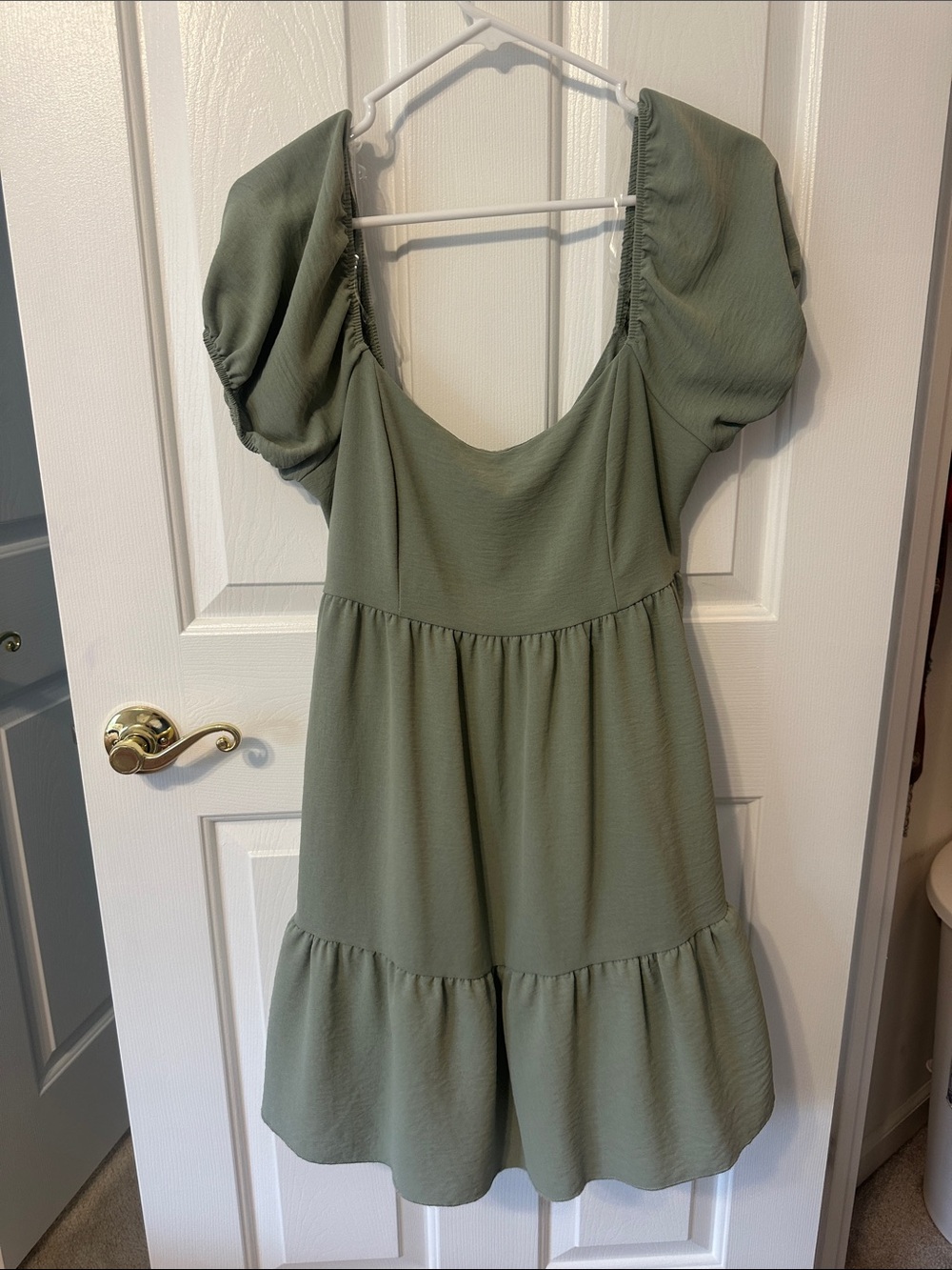Sage Puff-Sleeve Tiered Mini Dress - Altard State